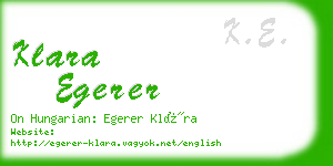 klara egerer business card